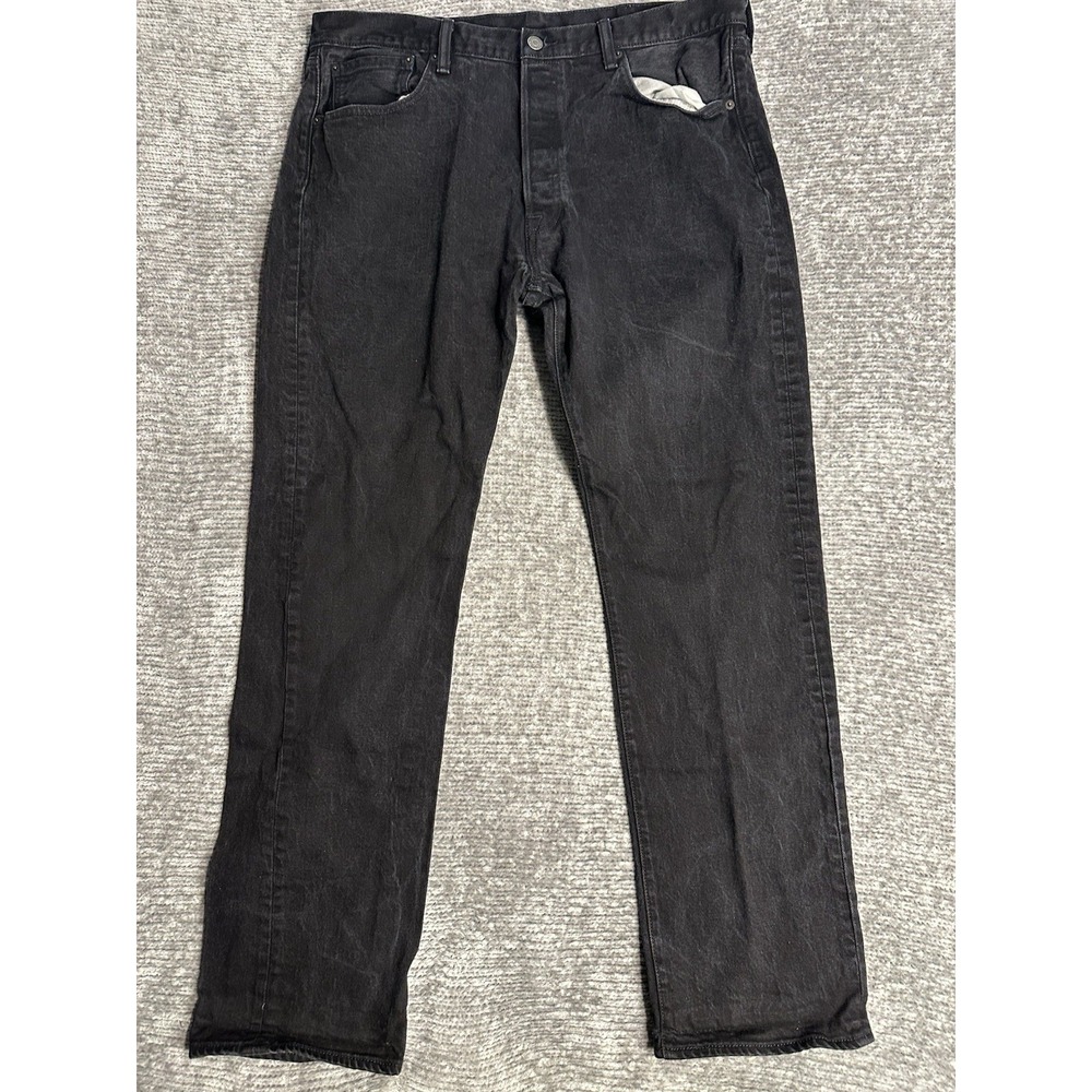 Levi's 501 Straight Leg Jeans Mens Size 38X34 Mid Rise S40196 Black